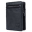 BULL CAPTAIN 03 Large - capacity Folding Multi - card Slot Cowhide Zipper Wallet Coin Clip(Black) - British D'sire