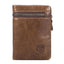 BULL CAPTAIN 03 Large - capacity Folding Multi - card Slot Cowhide Zipper Wallet Coin Clip(Yellow Brown) - British D'sire