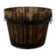 Burntwood Wooden Barrel with metal handles and drainage hole - Home Decor - British D'sire