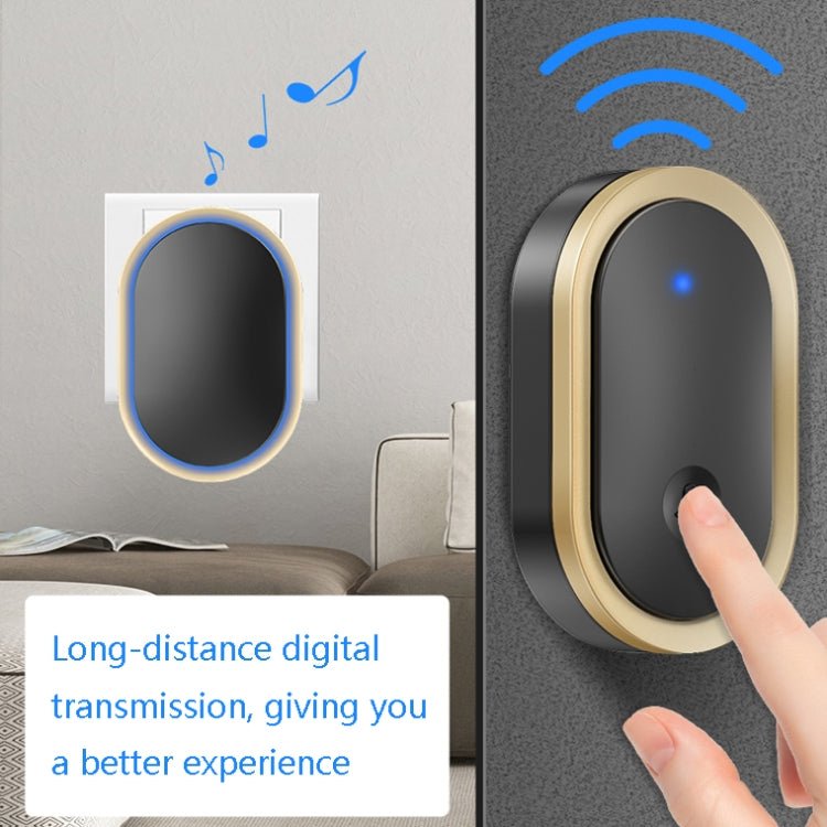 CACAZI A99 Home Smart Remote Control Doorbell Elderly Pager, Style:UK Plug(White) - British D'sire