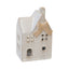 Ceramic Natural Tealight House with Bow Detail Small - Figurines - British D'sire