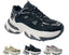 Chunky Sole Lace Up Faux Leather Trainers - Trainers - British D'sire