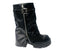 Chunky Sole Mid Calf Zip Fold Over Biker Boots - Boots - British D'sire