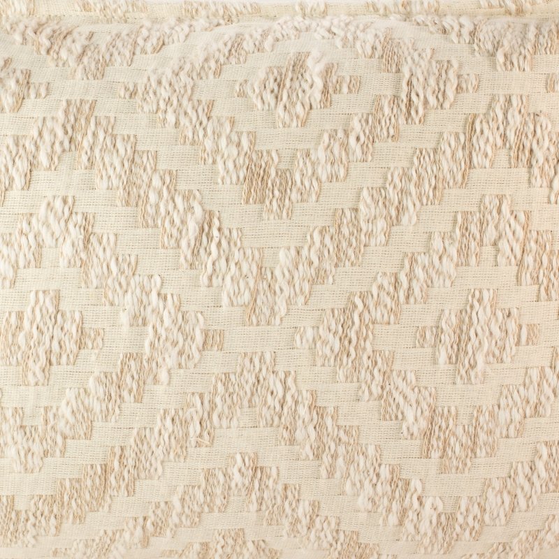 Classic Cushion Cover - Neutral Geo Creme - 30x50cm - Lumber Style - Classic Indian Cushion Covers - British D'sire