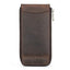Contacts Family CF1121 Retro Crazy Horse Leather Watch Storage Box Single Watch Seat Portable Watch Zipper Bag(Coffee) - British D'sire