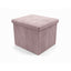 Corduroy Square Storage Box with Lid Elegant Organizer for Any Room - Blush Pink - British D'sire