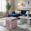 Crushed Velvet Square Storage Box with Lid Elegant Organizer for Any Room - Blush Pink - British D'sire
