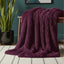 Cuddly Extra Fluffy Throw Ultra Soft Plush Blanket for Sofa Bed Home Decor - Plum - British D'sire
