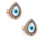 Del Corso Evil Eye Drop Stud Earrings – 9K Solid Gold, 1.1cm Lightweight Studs for Women – Handmade Spiritual Jewelry with Zircon for Daily Protection and Elegant Minimalist Style - Stud Earrings - British D'sire