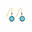 Del Corso Evil Eye Hook Earrings – Sterling Silver 925 Gold Plated, Lightweight 3g Handmade Greek Jewelry for Women – Spiritual Protection Dangle Earrings with Enamel for Everyday Elegance - Earrings - British D'sire