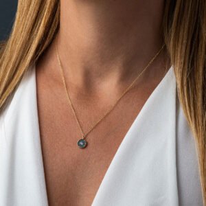 Del Corso Round Evil Eye Necklace – 9K Gold – Lightweight– Perfect for Women – Hypoallergenic & Durable – Elegant Protective Charm with a Timeless Design for Daily Wear and Special Occasions - Necklaces & Pendants - British D'sire