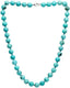Del Corso Women's Beaded Necklace FAB 10mm Blue Turquoise Gemstone Necklace For Women Ladies Girls 48cm - Necklaces & Pendants - British D'sire
