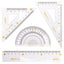 Deli 4 in 1 Student Exam Ruler Four - piece Set Containing Ruler Triangle Protractor - British D'sire