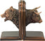 Desktopstatue Bronze Plated Resin Sculptures Bear & Bull Head Bookends 9" w X 8" h NEW - Home Decor - British D'sire