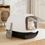 Detachable Cat Litter Box, Black+ White - Cat Litter Box - British D'sire