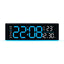 Digital LED Alarm Clock with Large Display Minimalist Rectangular Wall or Desk Clock(Black Blue) - British D'sire