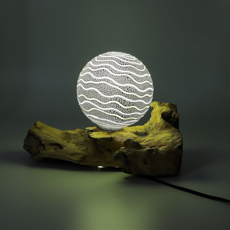 DriftGlow Lamp Grey Luna Shade - DriftGlow Lamps - British D'sire