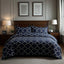 Duvet Cover And Pillowcase Set Grey Geometric Design Polycotton Bed Linen - Double - British D'sire