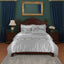 Duvet Cover Embroidery Set Luxury Bedding with Matching Pillowcases - Double - Silver - British D'sire