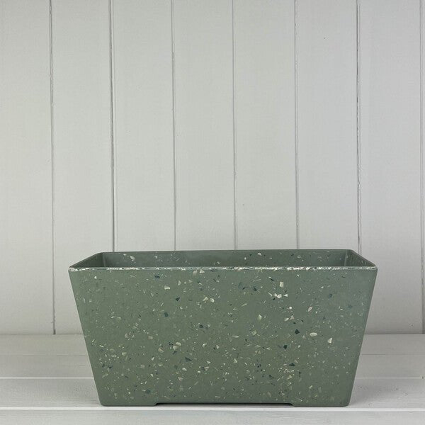 Earthy Sage Bamboo Terrazzo Windowsill Planter - Plant Pot - British D'sire