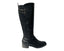 Elastic Panel Faux Leather Zip Knee High Boots - Boots - British D'sire