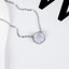 Elegant 925 sterling silver Moonstone pendant necklace women perfect gift charms link chain - Necklaces & Pendants - British D'sire