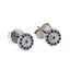 Elegant Eye Stud Earrings with Blue Zircon by Del Corso - Crafted in 925 Sterling Silver, lightweight at 0.7 g, stylish design for women, featuring hypoallergenic materials and vibrant gemstones, offering timeless beauty and symbolic protection - Stud Earrings - British D'sire