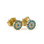 Elegant Eye Stud Zircon Earrings with Turquoise Zircon by Del Corso - Crafted in 925 Sterling Silver with Gold Plated finish, lightweight at 1.2 g, chic design for women, featuring premium materials and vibrant gemstones, offering style and comfort - Stud Earrings - British D'sire
