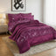 Embroidered Duvet Cover Set Luxury Bedding with Matching Accessories - Double - Plum - British D'sire