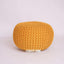 EXQUIZIT HOME Knitted Round Pouffe Foot Stool Ottoman Large 100% Cotton Chunky Moroccan 50cm Pouf COLOUR MUSTARD - Ottomans - British D'sire