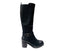 Faux Leather Block Heel Zip Knee High Boots - Boots - British D'sire