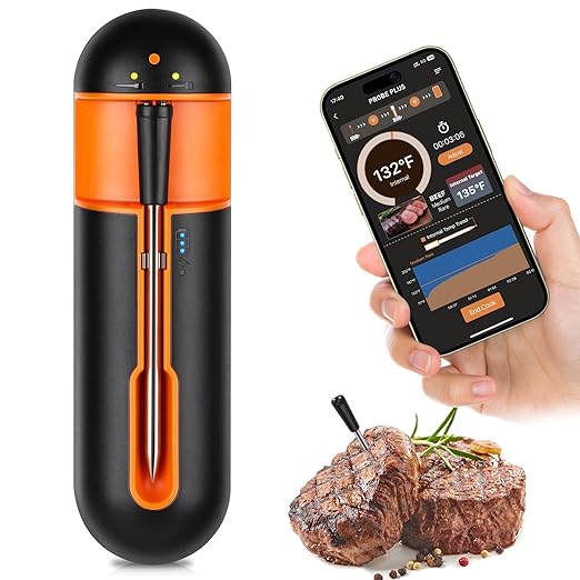 Long Range Wireless Meat Thermometer | Bluetooth With Signal Booster | For Oven, Grill, Smoker - View #2