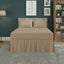 Fitted Valance Bed Sheet Polycotton Mattress Cover And Frill Easy Care - Single - Latte - British D'sire