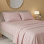 Flannelette Flat Sheet Soft Brushed Cotton Bedding for Warmth Comfort - King - Pink - British D'sire