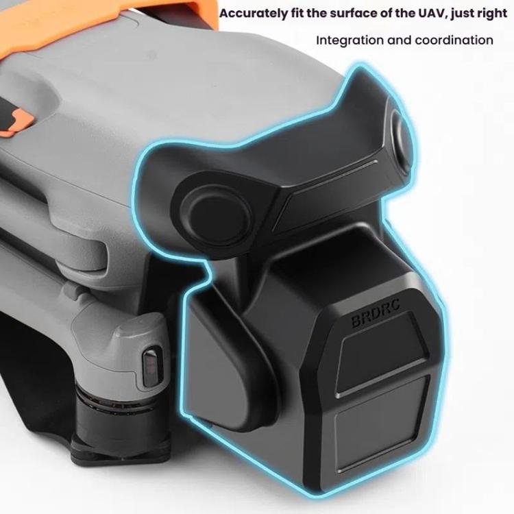 For DJI Air 3S BRDRC Lens Protective Cover Dustproof Anti-Knock Fixed Clip Gimbal Protector(Frosted Black) - British D'sire