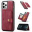For iPhone 13 JEEHOOD Retro Magnetic Detachable Protective Case with Wallet & Card Slot & Holder(Red) - British D'sire