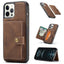 For iPhone 13 Pro JEEHOOD Retro Magnetic Detachable Protective Case with Wallet & Card Slot & Holder (Brown) - British D'sire
