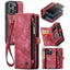 For iPhone 13 Pro Max CaseMe - 008 Detachable Multifunctional Horizontal Flip Leather Case with Card Slot & Holder & Zipper Wallet & Photo Frame (Red) - British D'sire