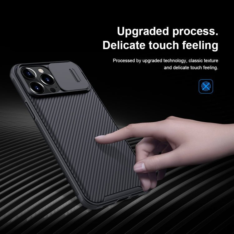 For iPhone 13 Pro NILLKIN Black Mirror Pro Series Camshield Full Coverage Dust-proof Scratch Resistant Phone Case (Black) - British D'sire