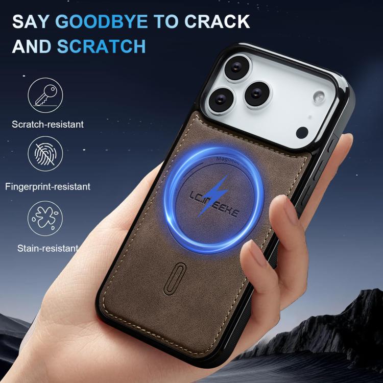 For iPhone 18 Pro / 17 Pro LC.IMEEKE L6 Series MagSafe Magnetic Phone Case(Coffee) - British D'sire