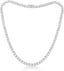GEMSME 18K White Gold Plated Tennis Neckalce 5mm Round Cubic Zirconia Classic Necklace for Women - Necklaces & Pendants - British D'sire