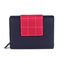 Genuine Soft Leather Purse RFID protection Small Navy & Pink - British D'sire