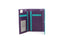 Genuine Soft Leather Purse RFID protection with contrast panel detailing Purple & Turquoise - British D'sire