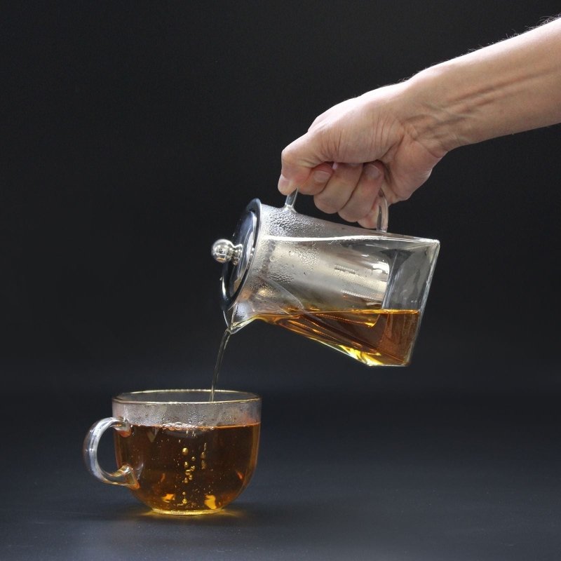 Glass Infuser Teapot - Tower Shape - 780ml - Herbal Teapot Set - British D'sire