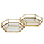 Gold Hexagon Set of Two Trays - Serving Tray - British D'sire