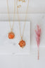 Gold Tone Long Length Mini Raw Orange Agate Pendant Necklace - Necklaces - British D'sire