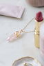 Gold Tone & Rose Quartz Crystal Point Necklace - Necklaces - British D'sire