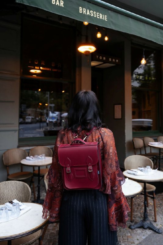 Handmade Leather City Backpack - Oxblood Red