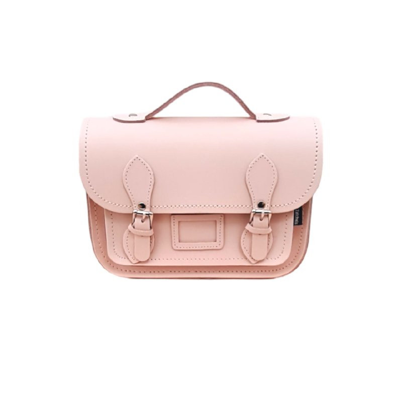 Leather Midi Satchel - Orange