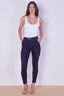 High Waist Cargo Skinny Jeans – Dark Indigo | 6 Pocket Stretch Denim - Jeans - British D'sire